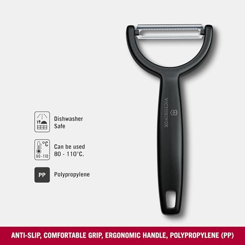 Victorinox Ypso peeler showcases a durable long blade for control and efficiency