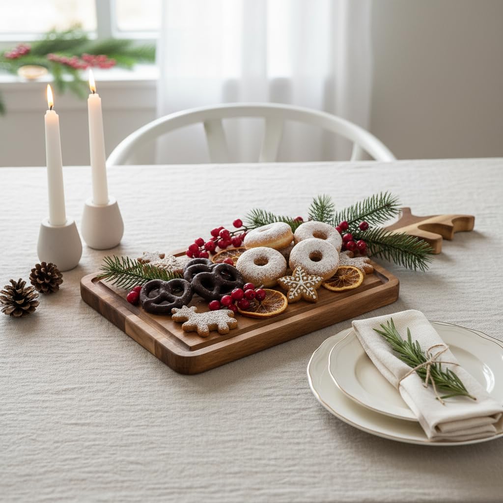 VICTORY RELAX cutting-serving-platter on a holiday table demonstrates versatility.