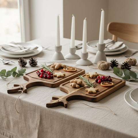 VICTORY RELAX holiday charcuterie board showcases natural grain and sturdy craftsmanship.