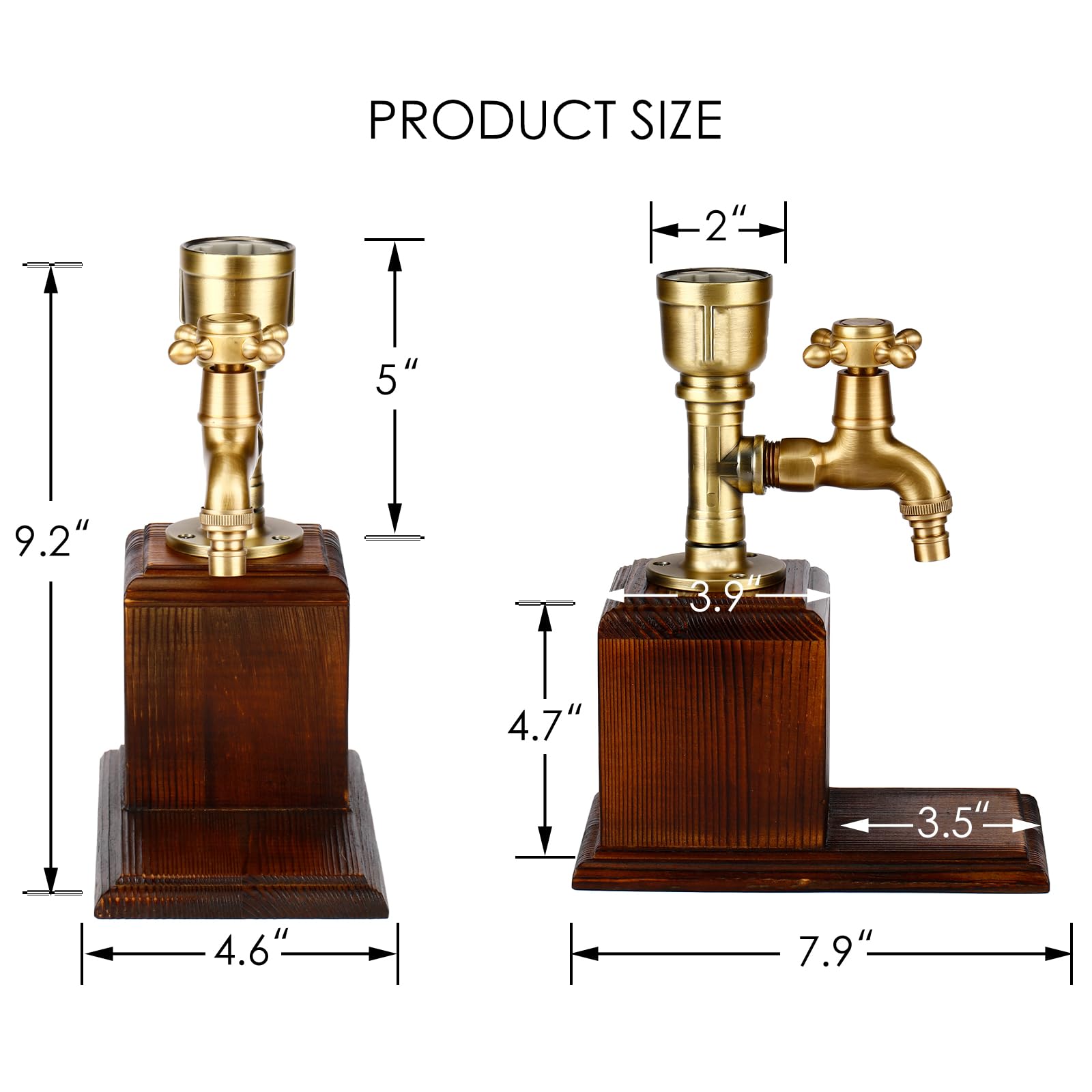 Vida Brillante drink dispenser shows carbonized wood finish and grain detail