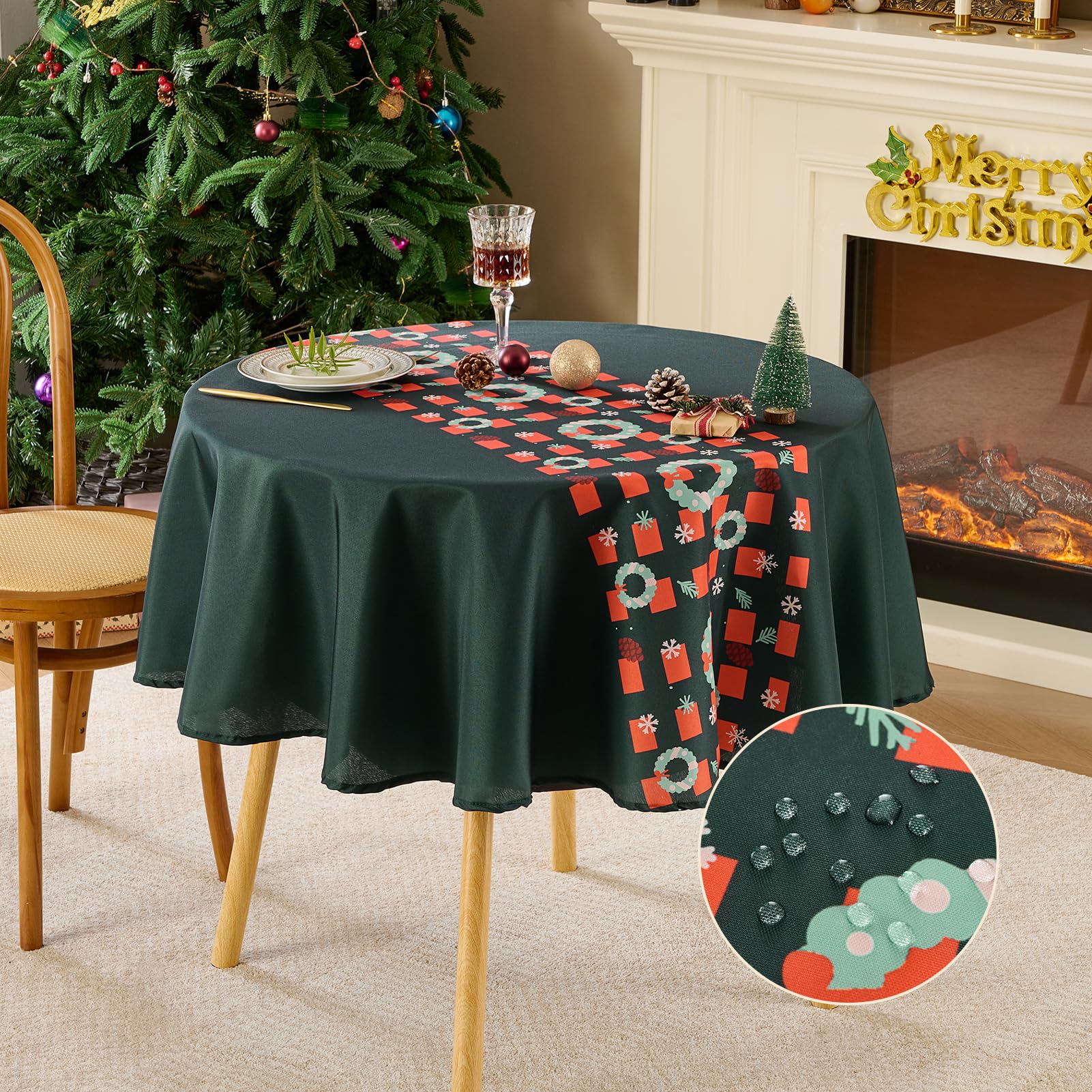 VidaFete waterproof tablecloth protects tables during hot dishes and messy celebrations