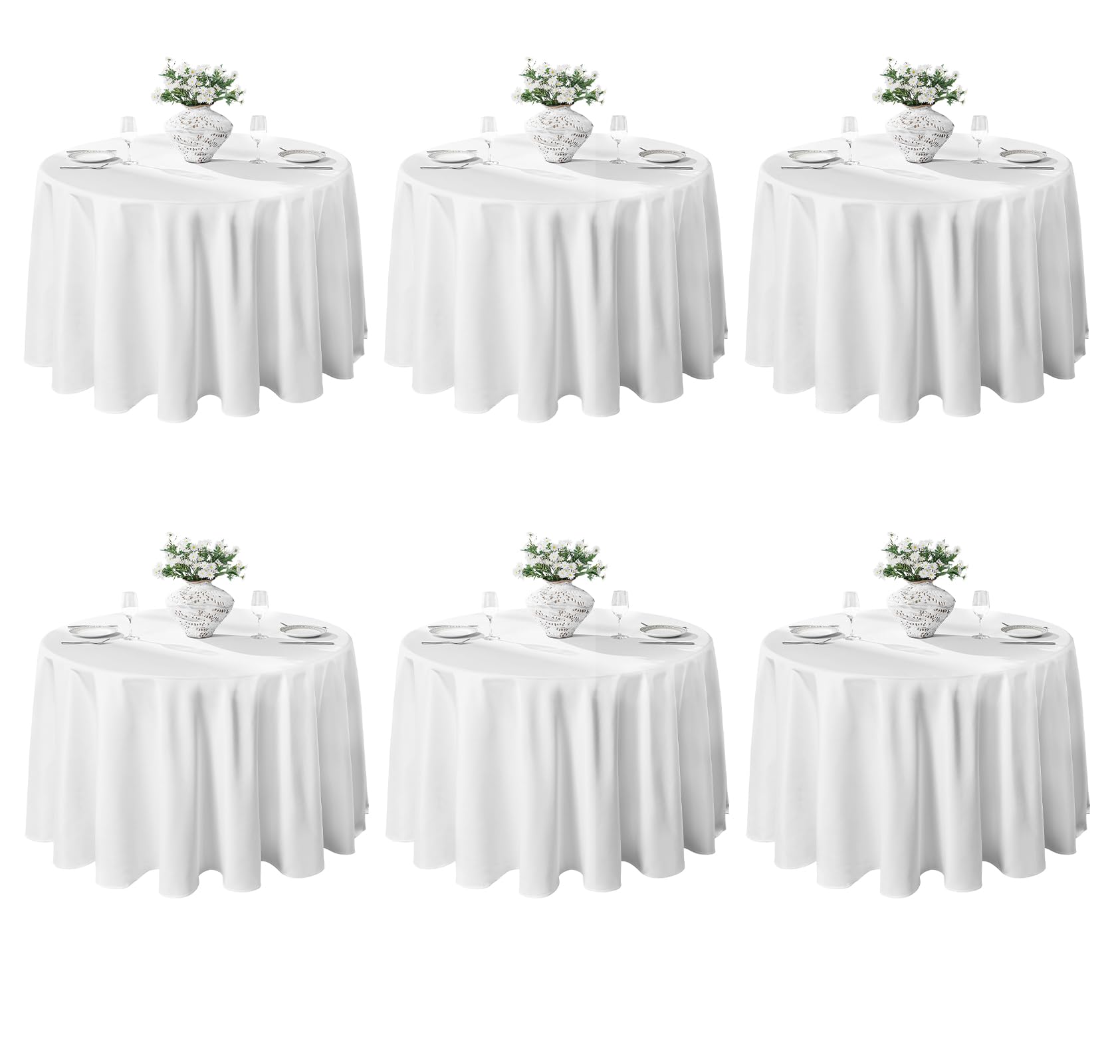 VidaFete round tablecloth 120-inch pack in white offering table protection for gatherings