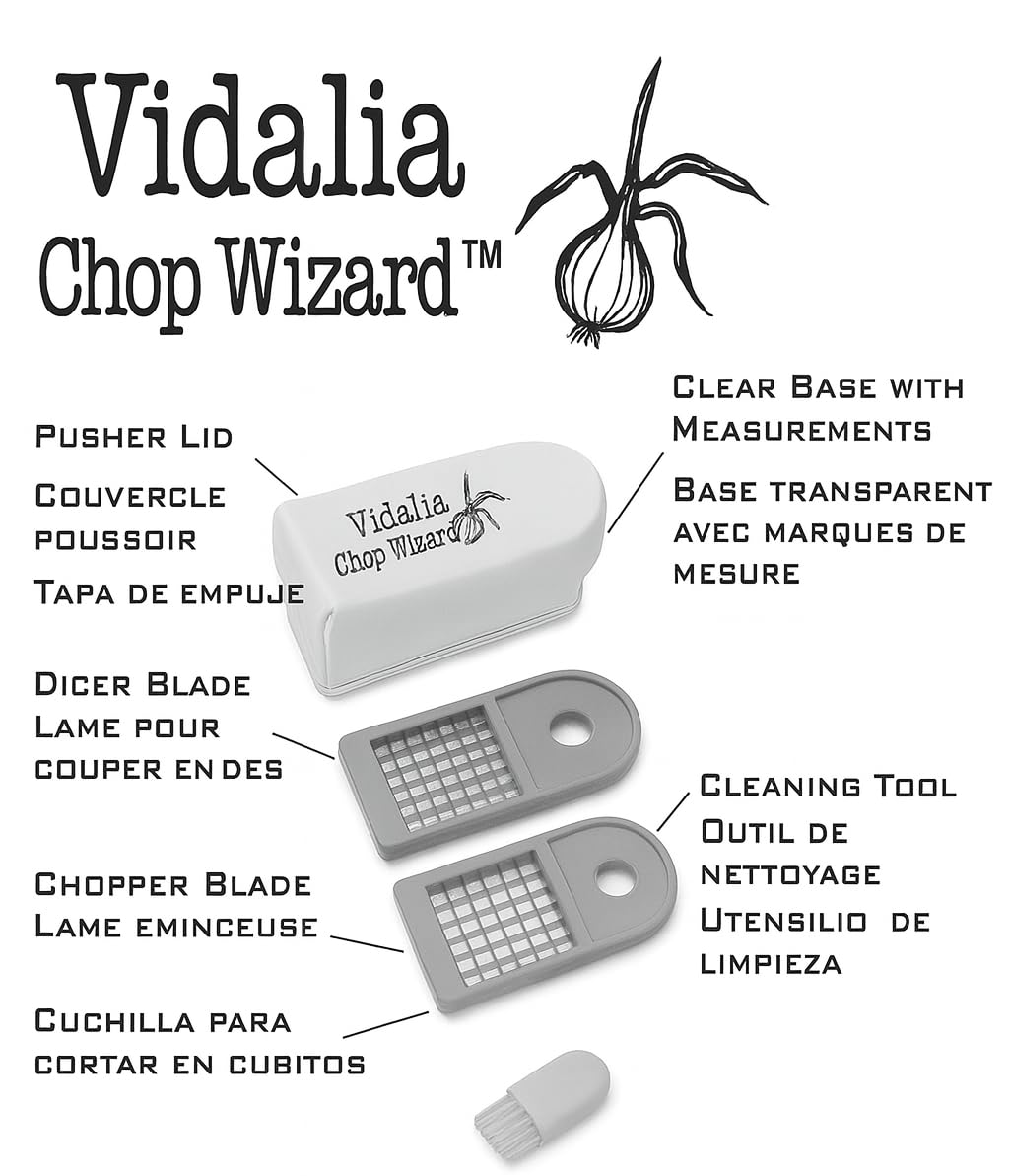 Vidalia Chop Wizard compact design stores neatly in small kitchens.