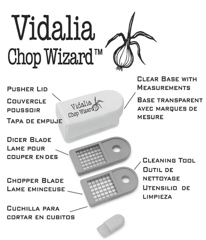Vidalia Chop Wizard compact design stores neatly in small kitchens.