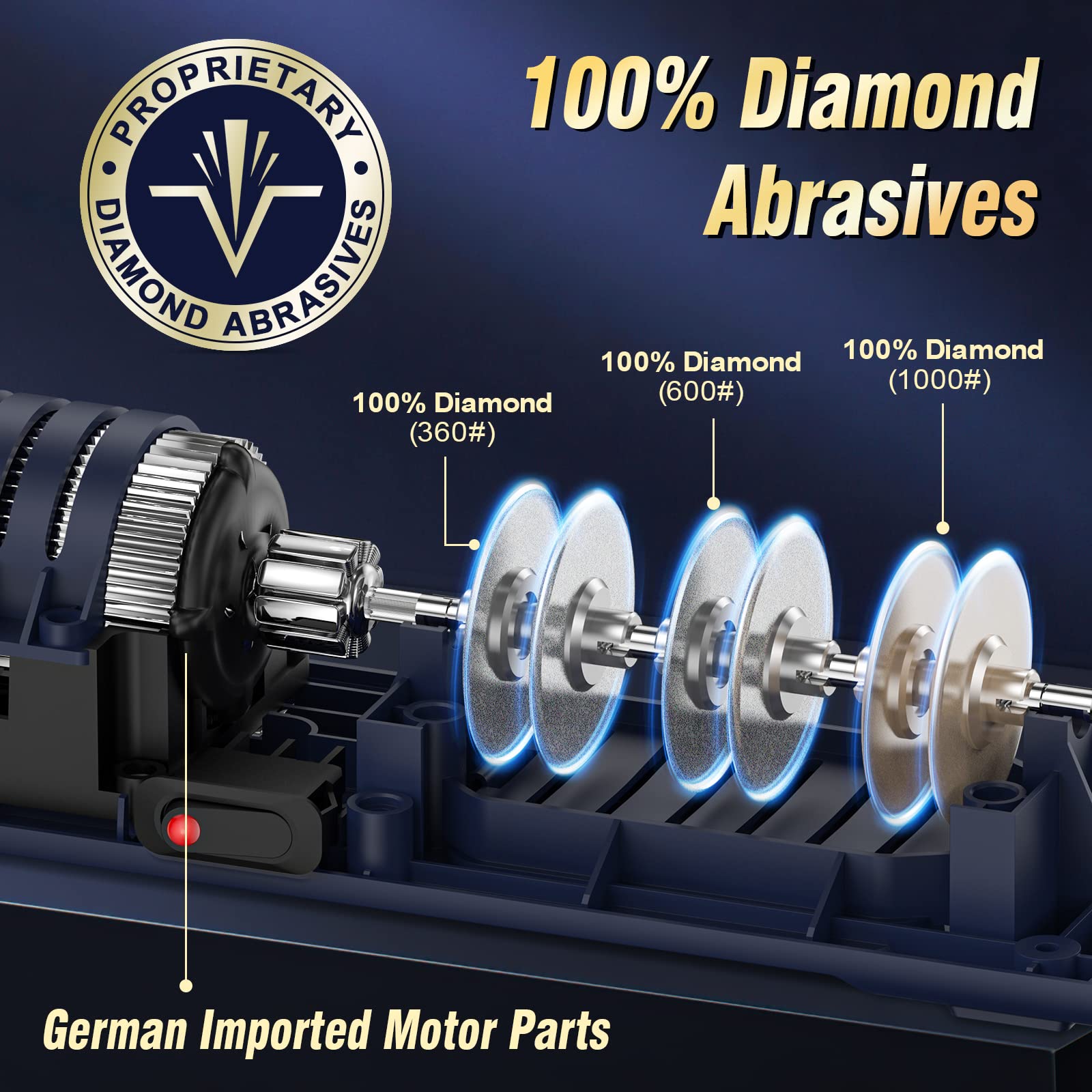 VIDOME diamond abrasives stages sharpen metal and ceramic blades quickly