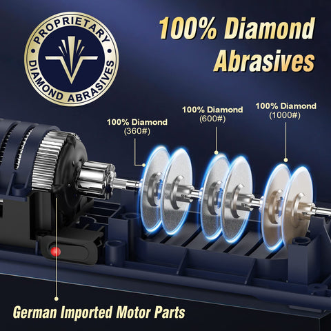 VIDOME diamond abrasives stages sharpen metal and ceramic blades quickly