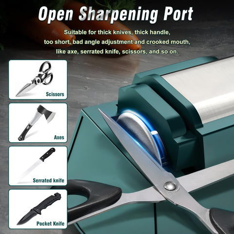 VIDOME four-stage sharpening system polishes edges while preserving blade life