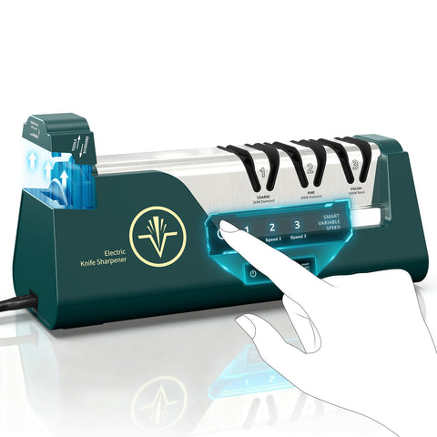 VIDOME Pro electric sharpener with diamond abrasives for consistent kitchen knife edges