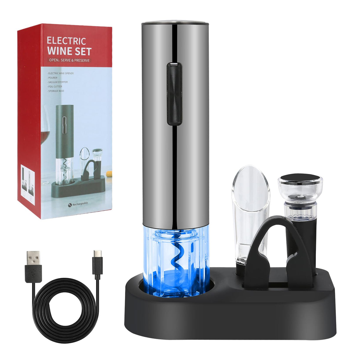 VIDYSUFYR electric wine opener on bottle demonstrates smooth cork removal for effortless entertaining