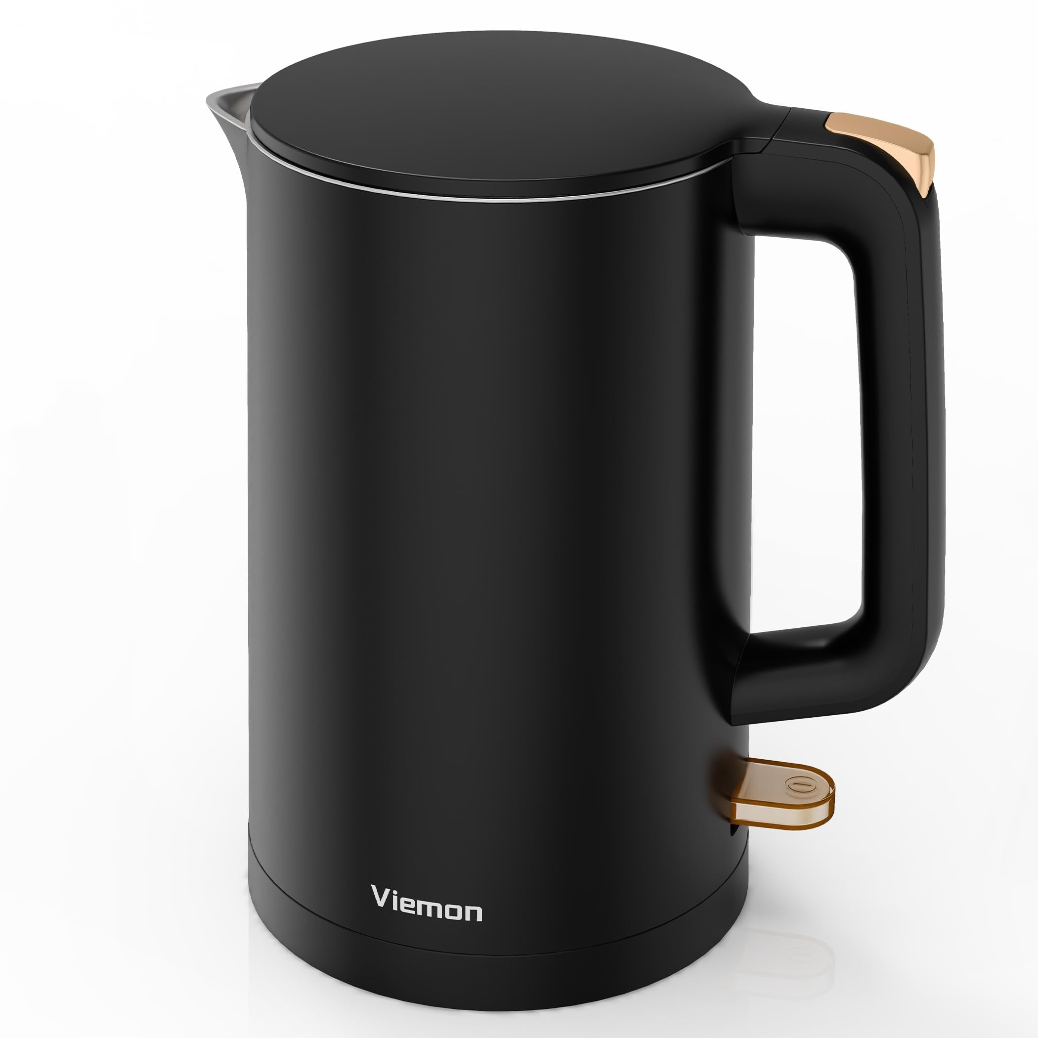 Viemon electric kettle 1.7L front view for fast tea and coffee