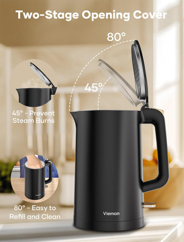 Viemon kettle rapid boil 1500W for quick morning beverages