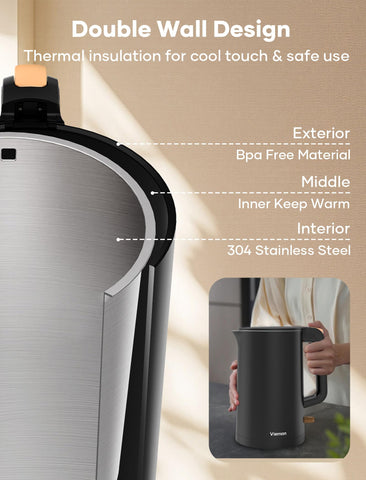 Viemon kettle wide opening for easy filling and thorough cleaning