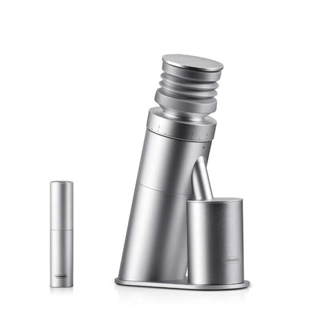 Viesimple Gen 4 coffee grinder with magnetic dosing cup for precise measurements at home