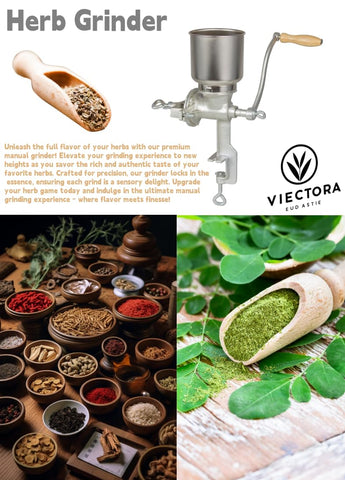Vietora Eud grinding dial enables coarse to fine texture for different brews.