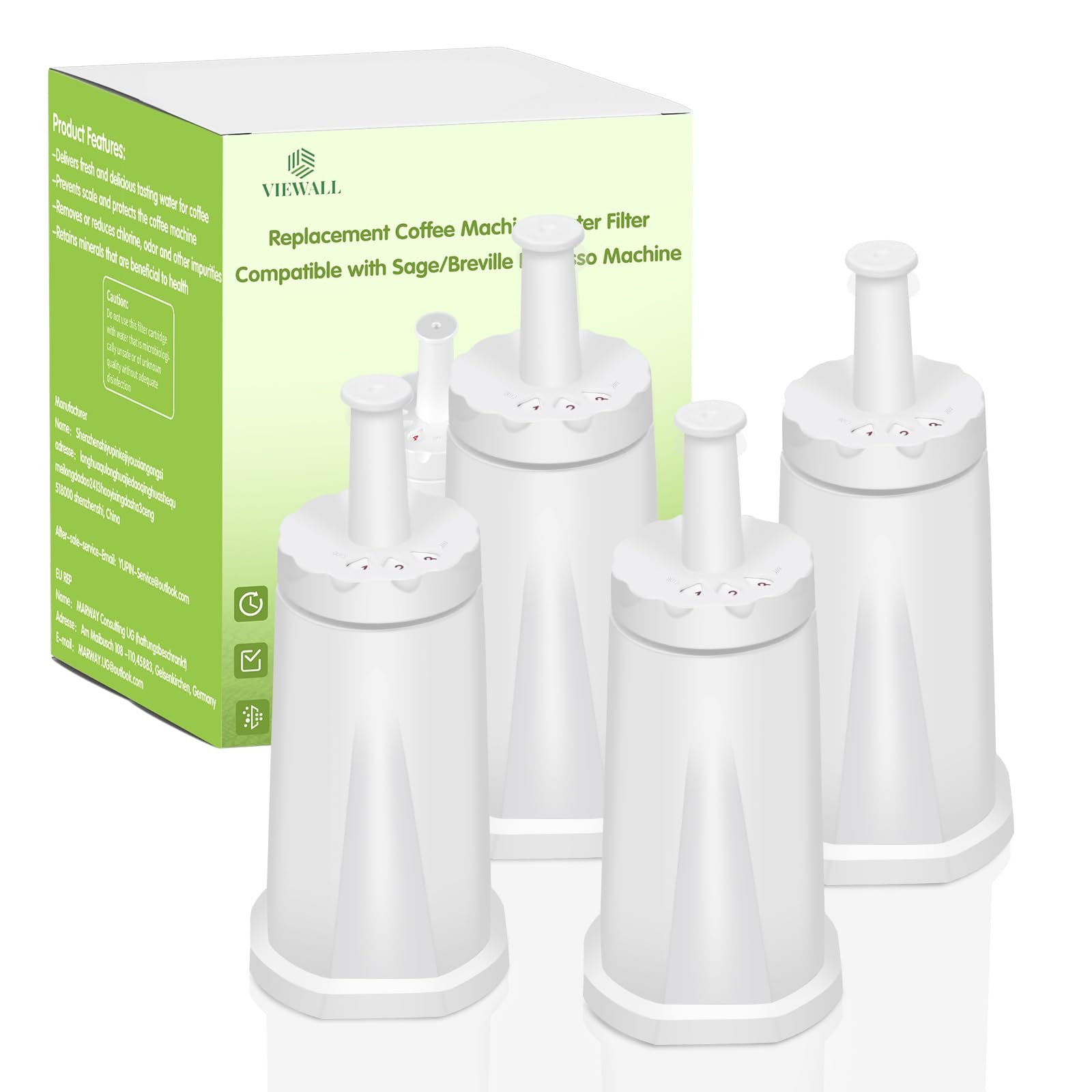 VIEWALL ClaroSwiss four-pack packaging for easy yearly replacements.