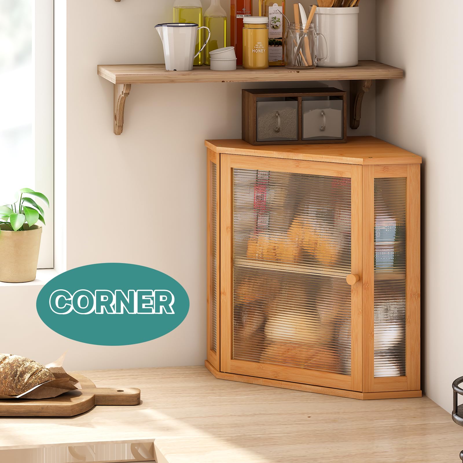 Viewcare bamboo wood finish close-up; smooth surface resists stains.