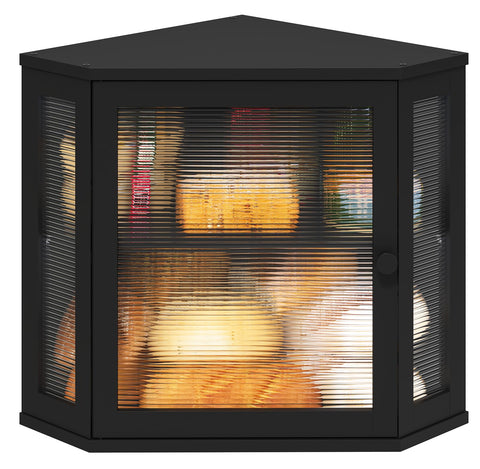 Viewcare corner bread box with bamboo finish and accessible front view.