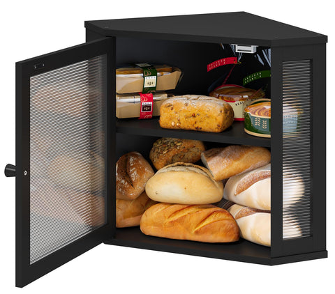 Viewcare large-capacity bread storage keeps loaves and muffins organized on the counter.
