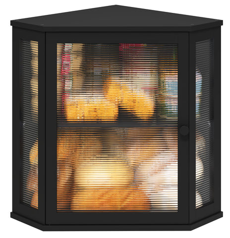 Viewcare corner bread box in bamboo with large capacity for fresh loaves