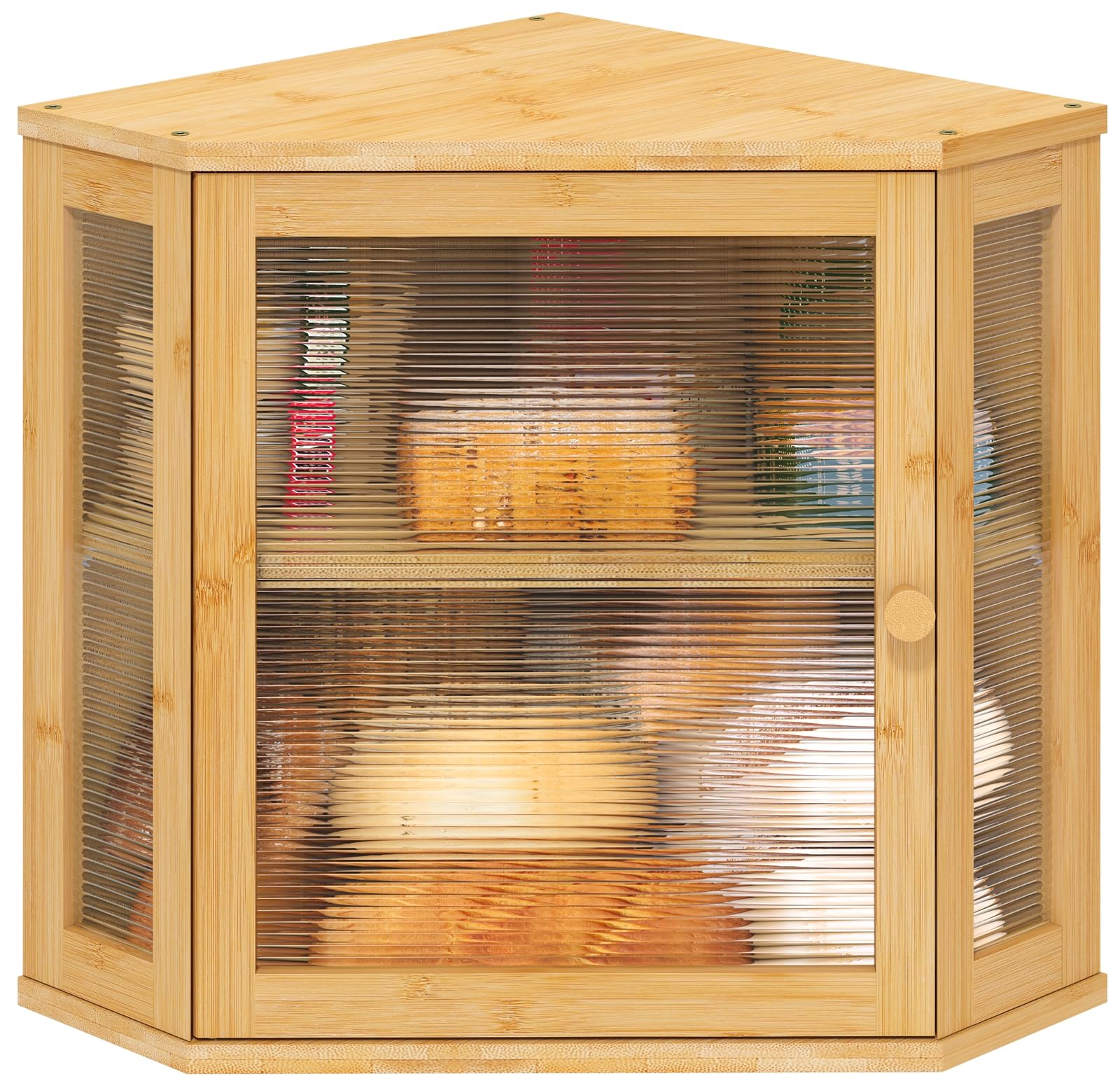 ViewCare corner bread box front view keeps counter organized and bread visible.