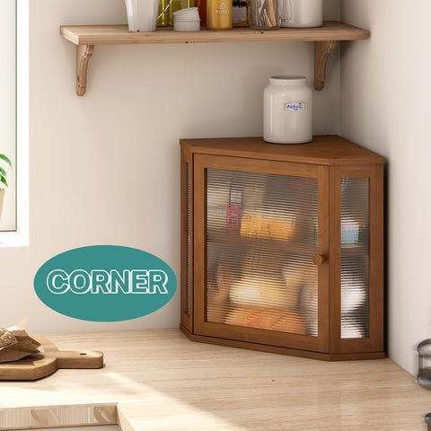 Viewcare corner bread box side view showing compact footprint.