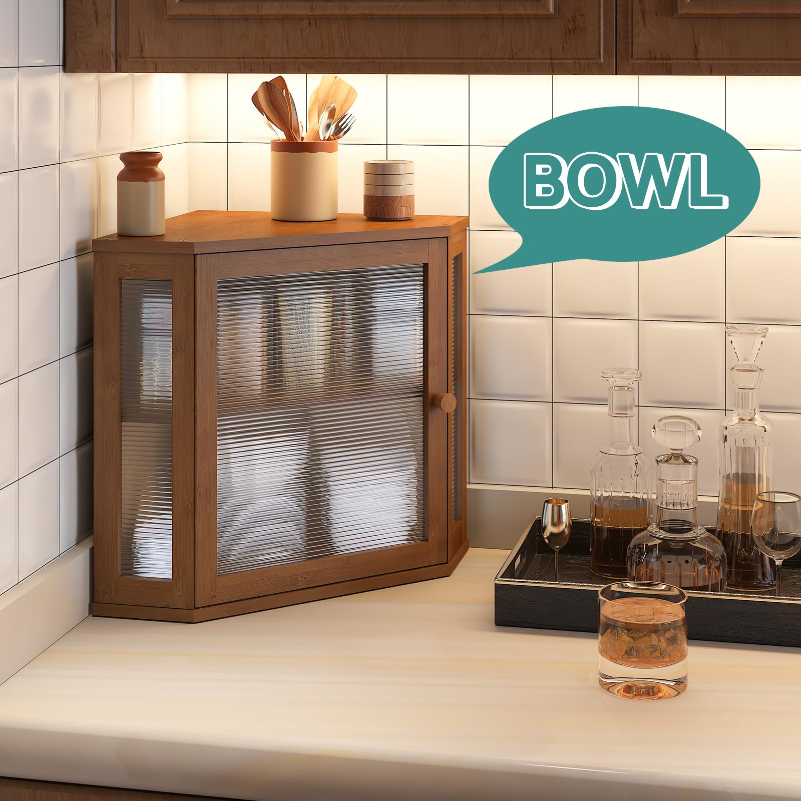Viewcare easy-clean bamboo finish resists kitchen messes.