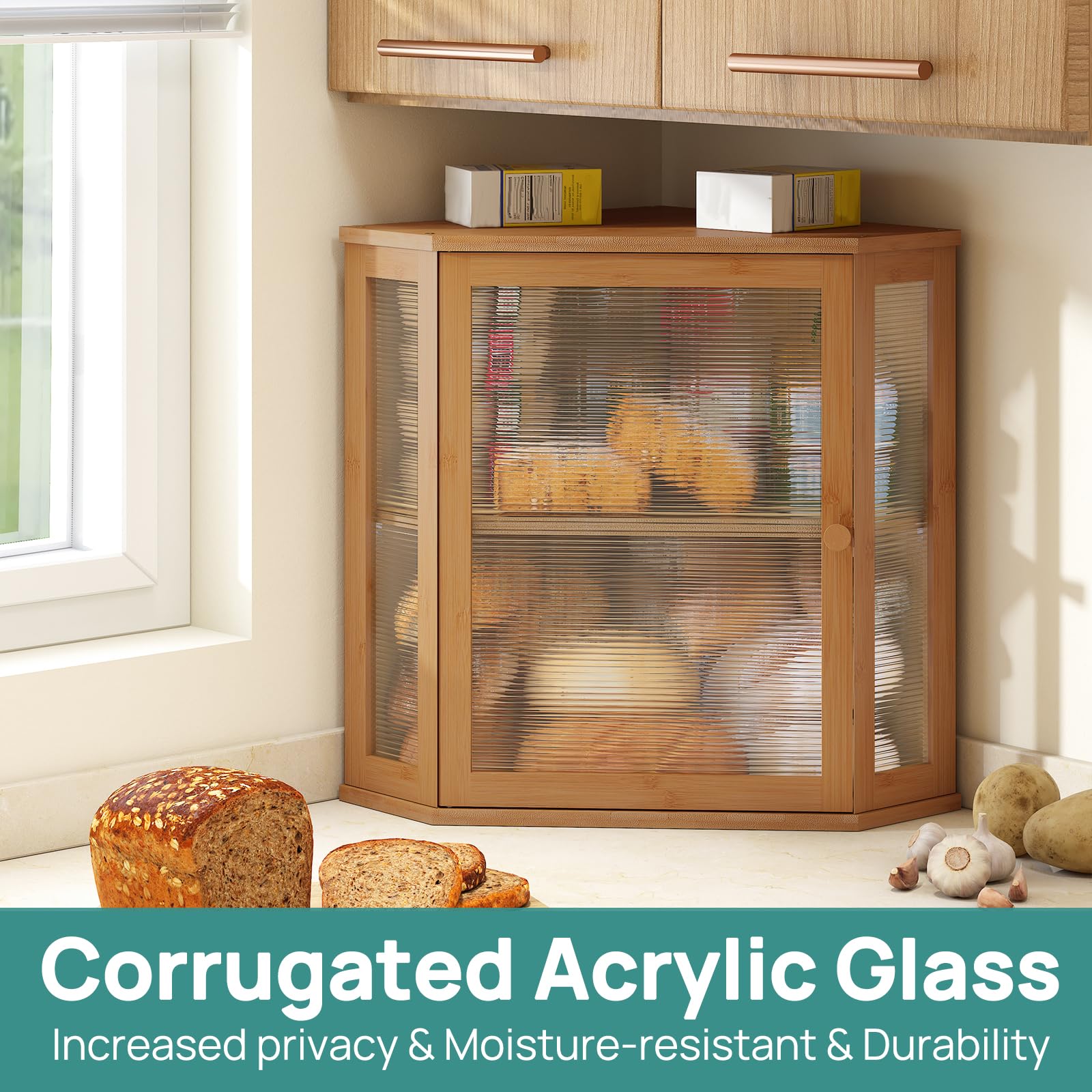 Viewcare easy-clean surface photo demonstrates smooth, water-resistant bamboo finish.