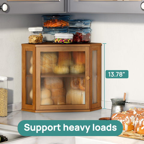 Viewcare kitchen corner setup saves counter space.