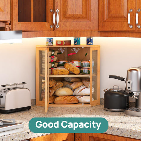 Viewcare large-capacity storage; fits three loaves and more.