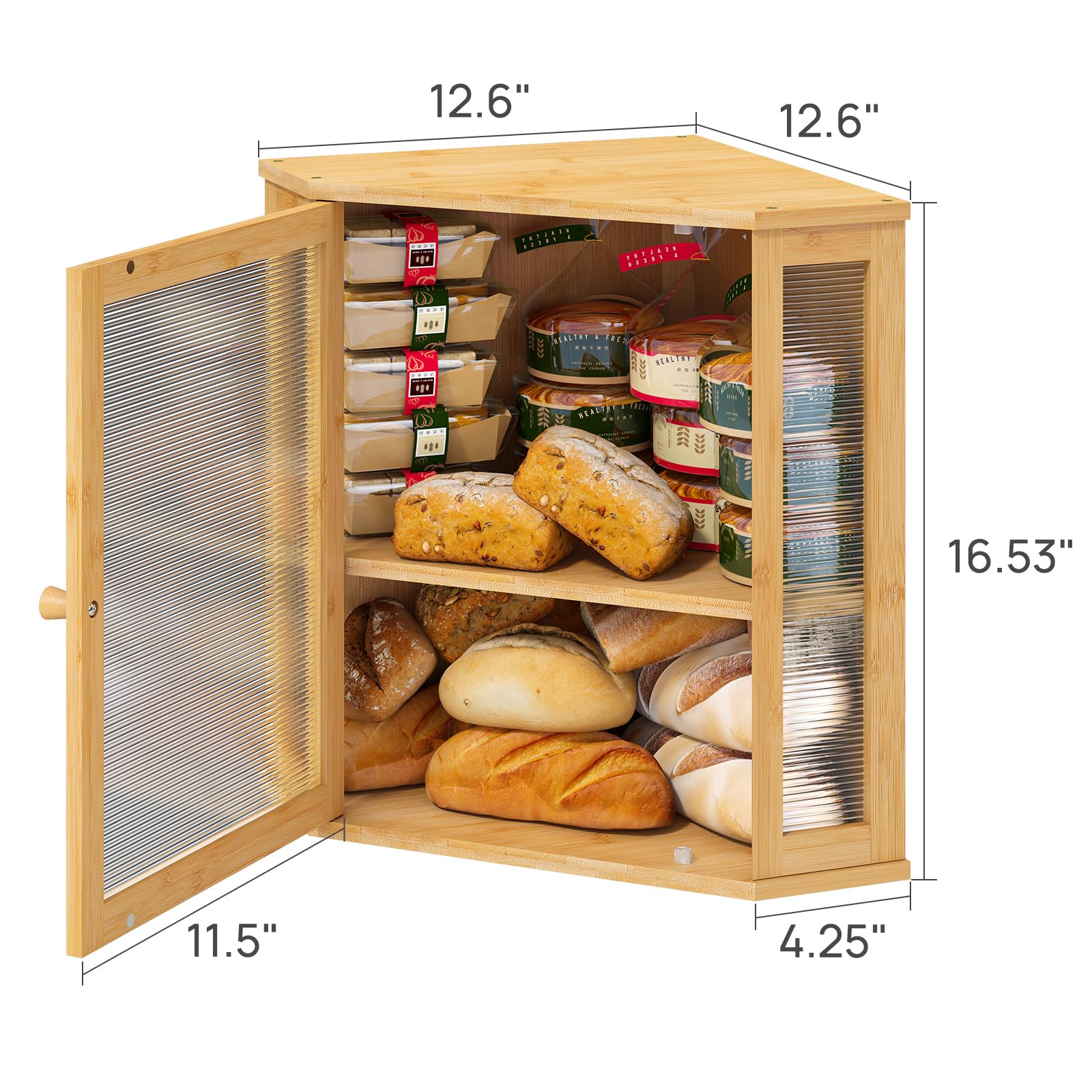 Viewcare side-view of bread box; helps monitor contents.