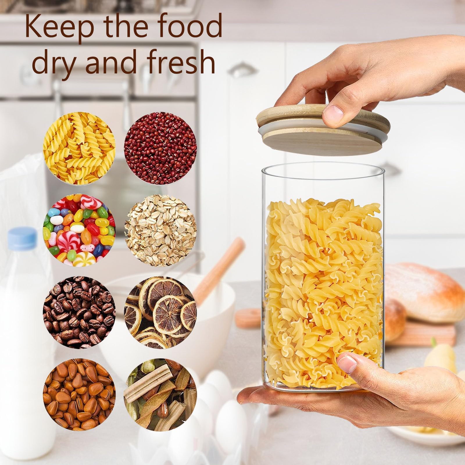 VIEWELLD set of jars for cookies flour and rice keeps dry foods organized and stylish.