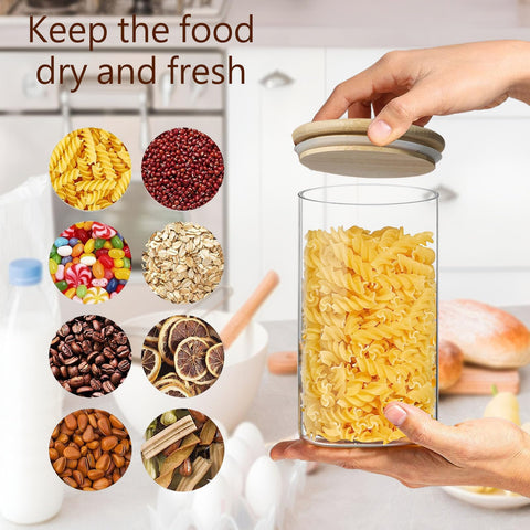 VIEWELLD set of jars for cookies flour and rice keeps dry foods organized and stylish.