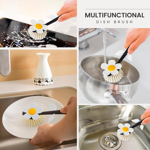 Vigar Flower Power dish brush is dishwasher-safe for easy sanitizing