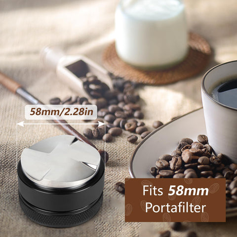 VIGIND 58mm coffee distributor side view highlights compact ergonomic profile