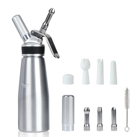 VIGIND whipped cream dispenser 500ml aluminum body for durable daily use.