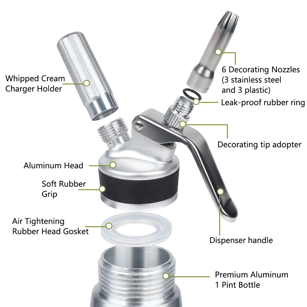 VIGIND silicone-top lid provides secure grip during whipping and pouring.