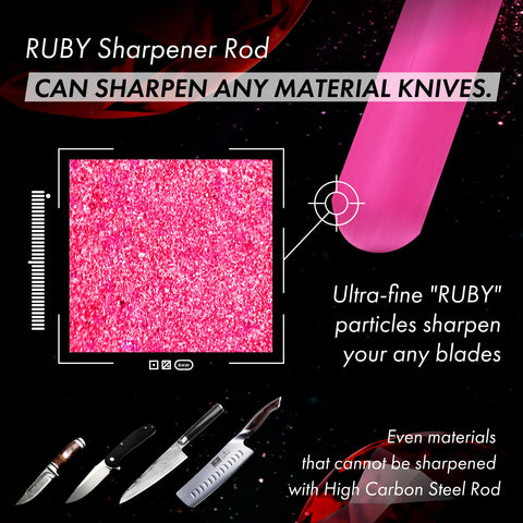 VIGORCRAFT Ruby Sharpener Rod showing wear-resistant, durable rod