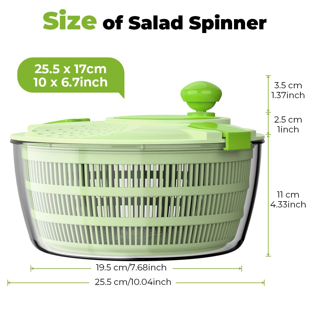 Vihoom salad spinner transparent body lets you monitor washing progress