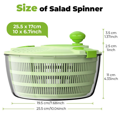 Vihoom salad spinner transparent body lets you monitor washing progress