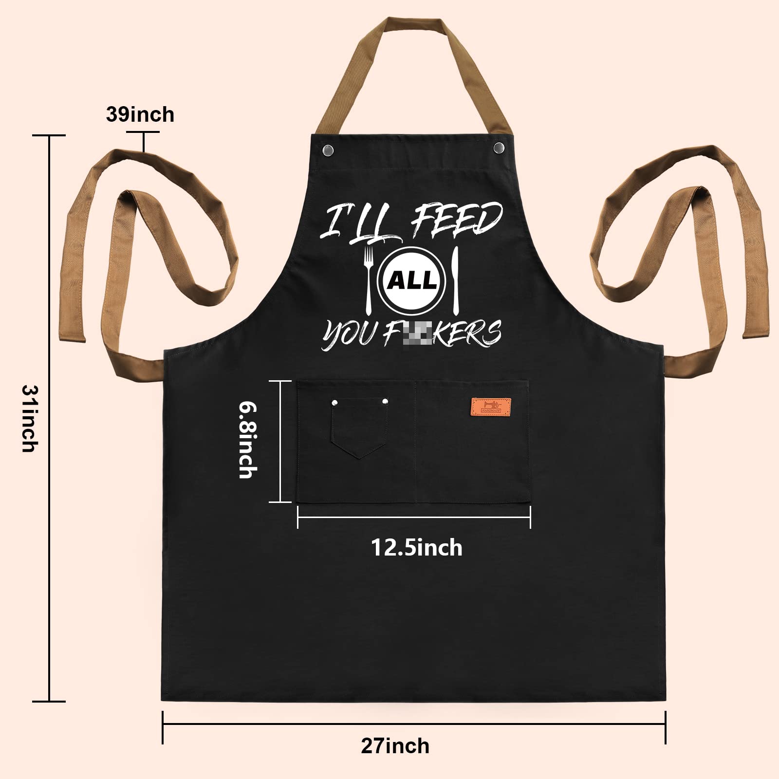 VIISPIRIT Cooking Apron with adjustable neck strap for comfort