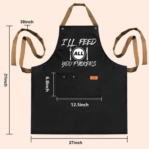 VIISPIRIT Cooking Apron with adjustable neck strap for comfort