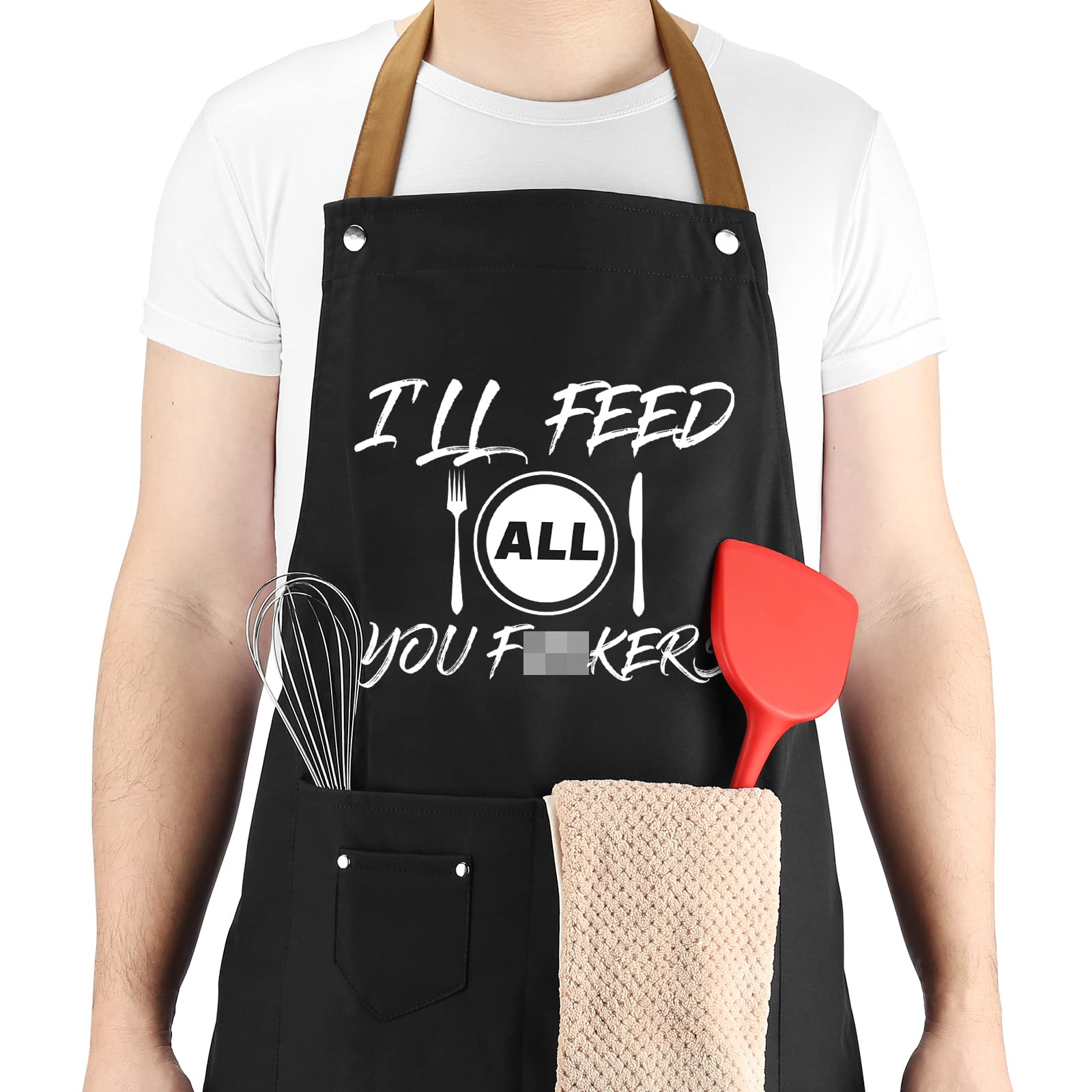 VIISPIRIT Dad Gift Apron with two large pockets for tools