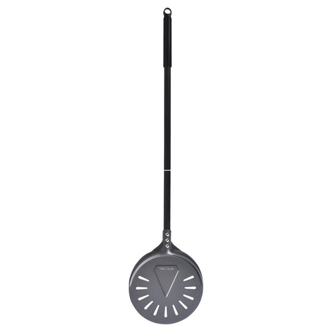 VIKCOLEE pizza peel with 25-inch handle keeps hands safe from heat.