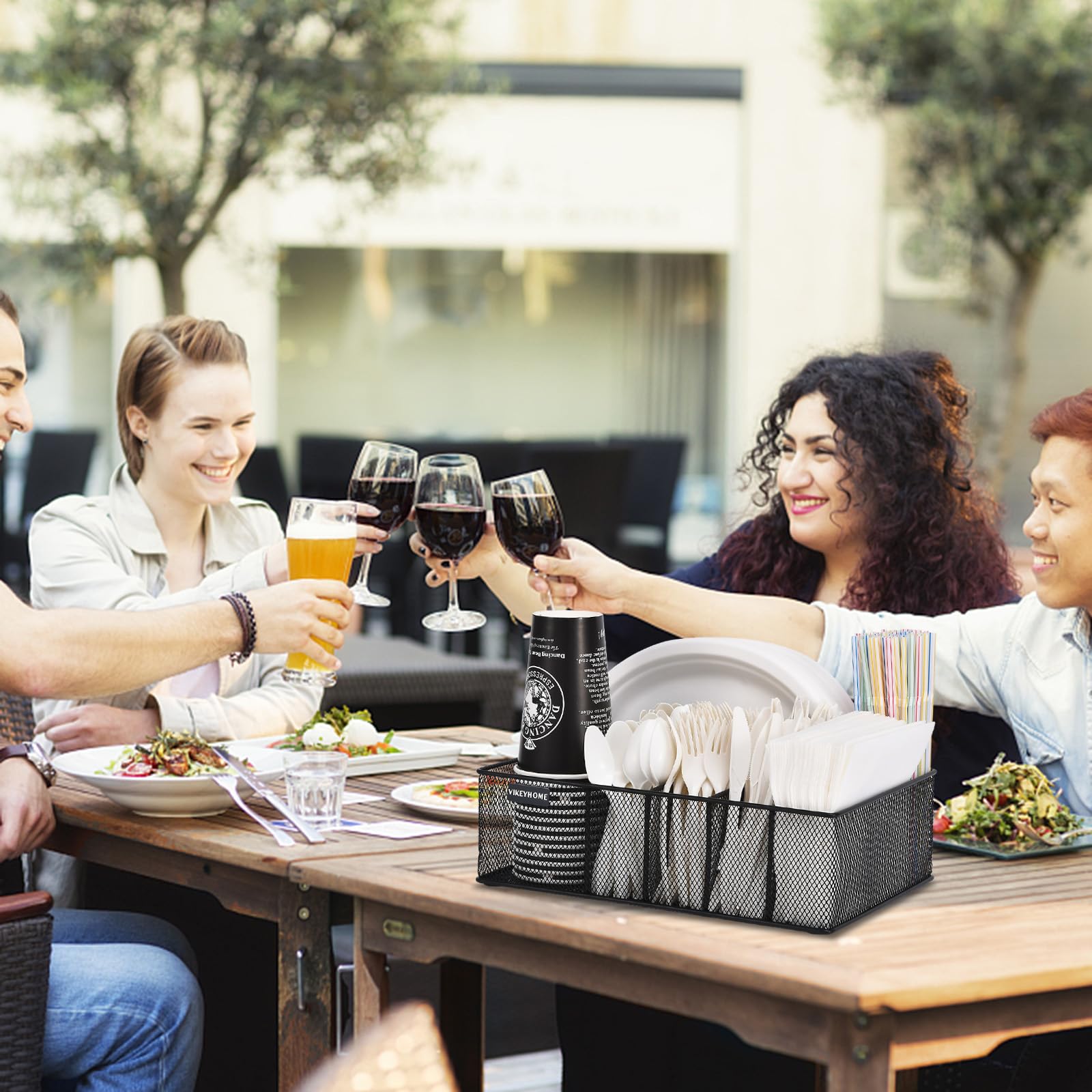 VIKEYHOME portable, lightweight metal caddy for travel and events