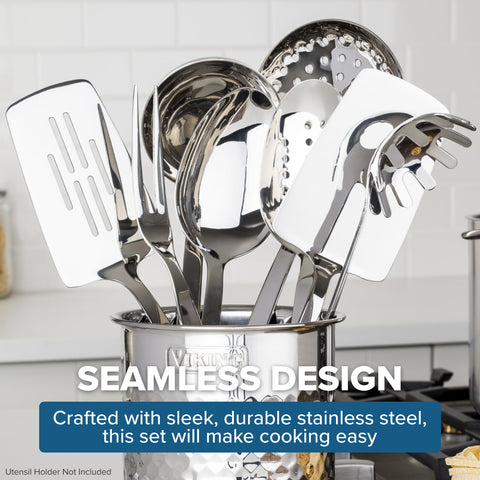 Viking 8 piece set pasta fork handling noodles smoothly