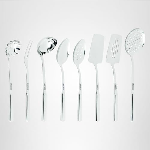 Viking 8 piece set skimmer lifting foods with ease