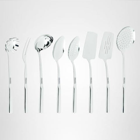 Viking 8 piece set skimmer lifting foods with ease