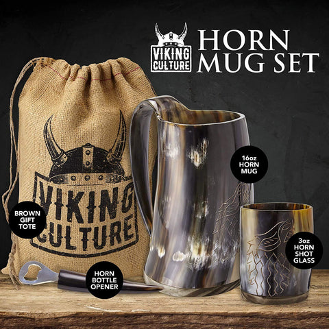 Viking Culture handcrafted horn handle enhances grip and rustic charm