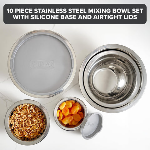 Viking 1.5-quart mixing bowl with non-slip base for stable prep.