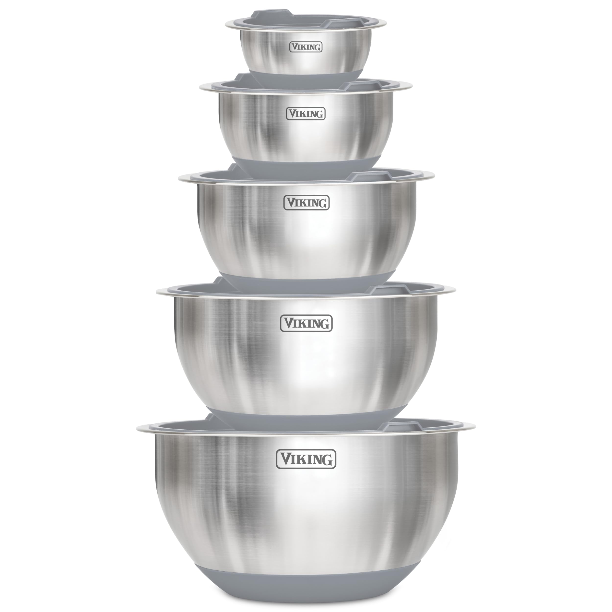 Viking 20oz mixing bowl with tight lid for prep and easy pouring.